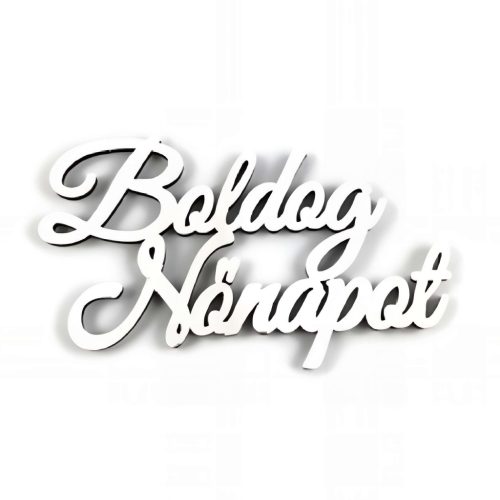 Boldog nőnapot fehér felirat