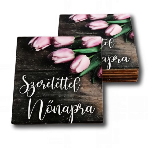 Nőnapra szeretettel - rózsaszín tulipános